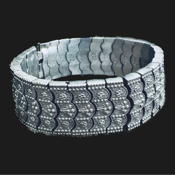 Maxfield of Malibu Sterling Silver Custom Ornate Pattern Bracelet ONE OF A KIND - Picture 1 of 8